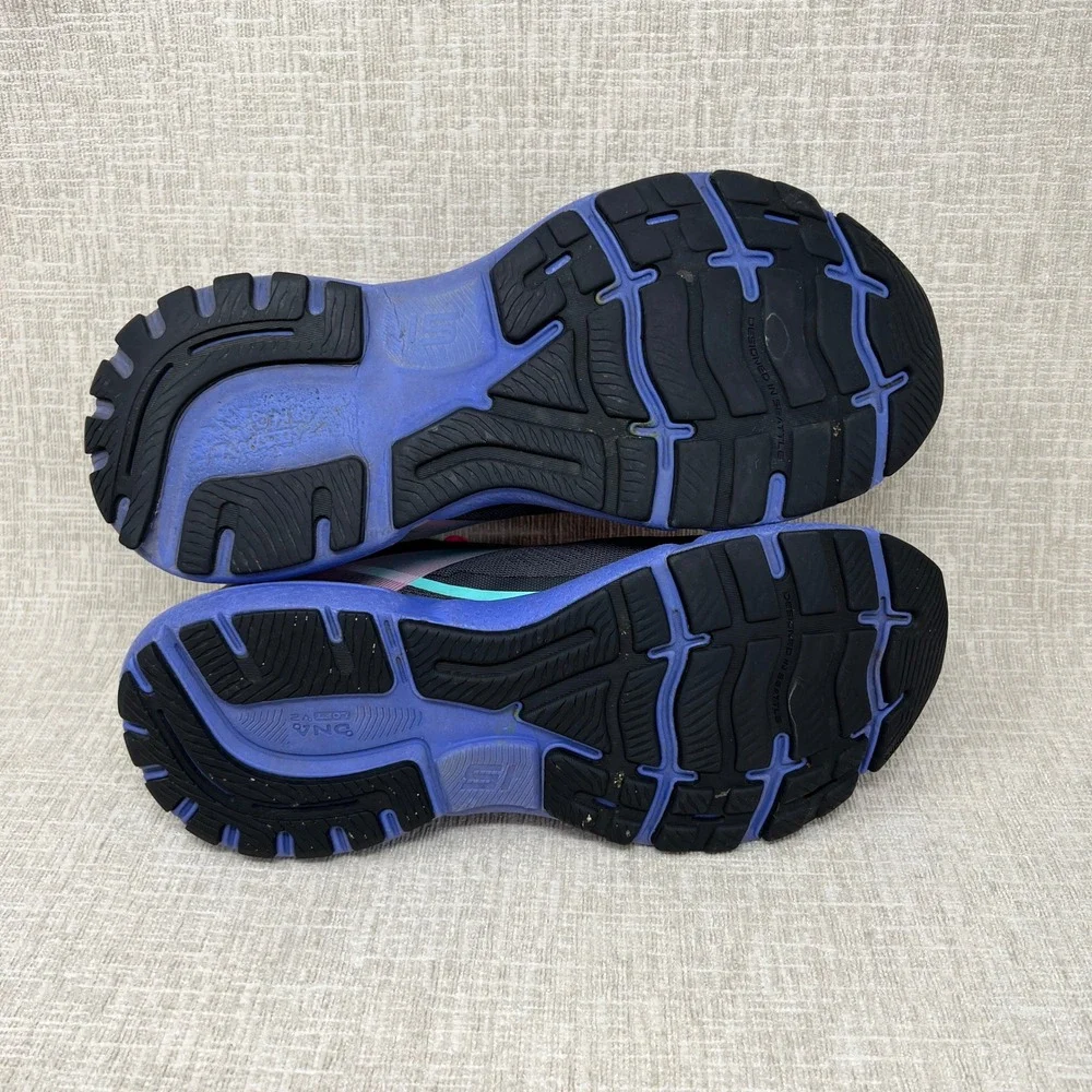 Brooks Ghost 15 Running Shoes Women 9.5 Black Blue Pink Athletic Sneakers Gym